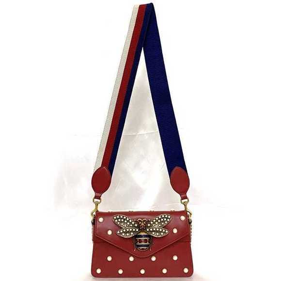 Gucci Broadway 2way Bag Leather Red Bee - Picture 3 of 10